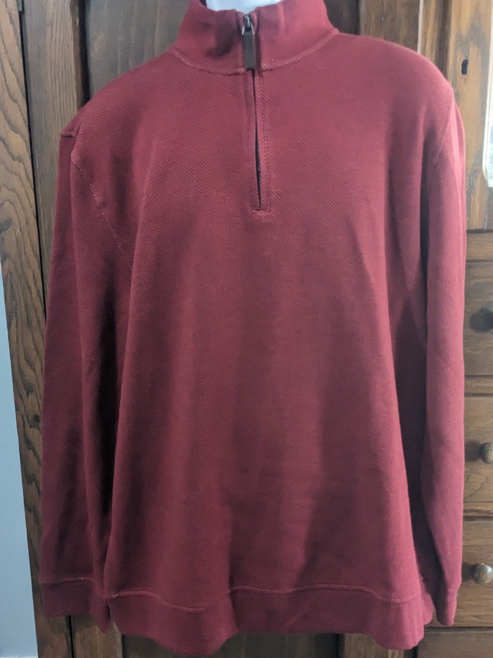 Club Room Men's 3/4 Zip-Up Sweater in Deep Burgundy XL NWT